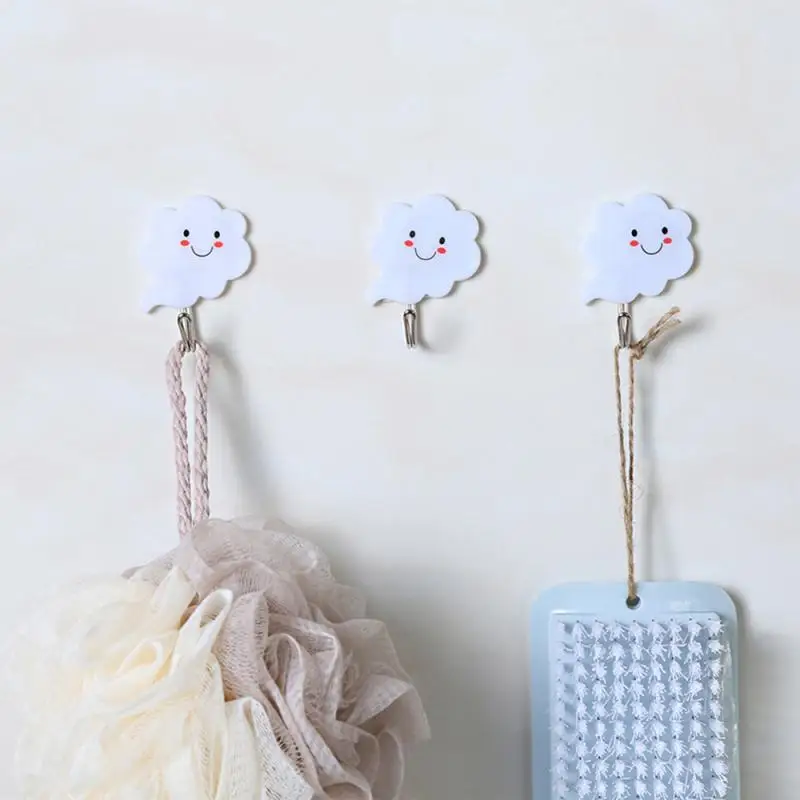 

3Pcs Towel Clothes Small Items Storage Holder Racks Key Decorative Hooks Self-adhesive Bedroom Cartoon Hooks Home Storage Hooks