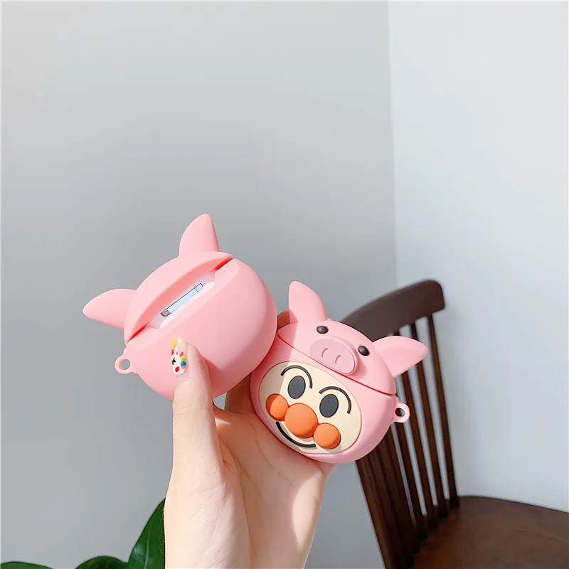 

For AirPod 2 Case 3D Pig Smile Cartoon Soft Silicone Wireless Bluetooth Earphone Cases For Apple Airpods Case Cute Cover Funda