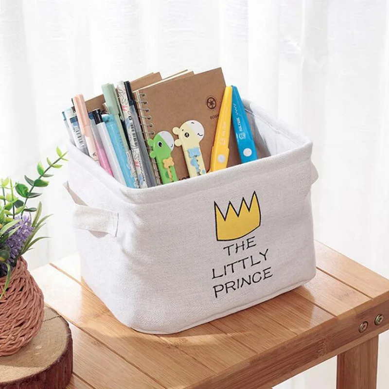 

Cotton Linen Sundries Organizer 1 PC Cartoon Cosmetic Case Toy Storage Barrel Storage Box Cloth Storage Basket