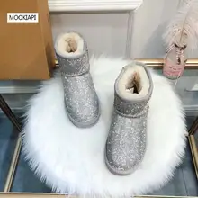 Китай бренд зимние сапоги высокого качества, из натуральной овечьей кожи; Натуральная шерсть, самая последняя женская обувь с бриллиантами, 3 вида цветов