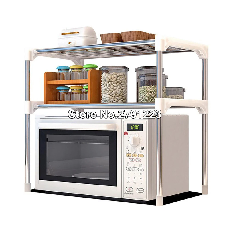 Kitchen Storage Shelf Rack Microwave Oven Shelving Unit 2 Tier Multi functional Microwave Oven