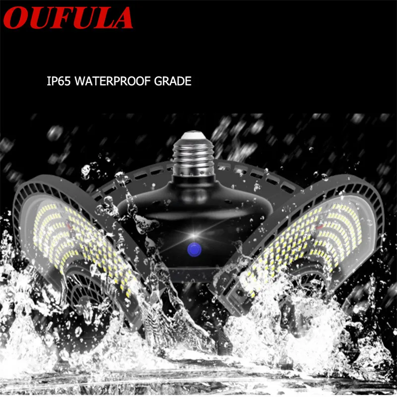 

OUFULA LED industrial and mining lights waterproof Light induction deformable folding for garage workshop warehouse workshop