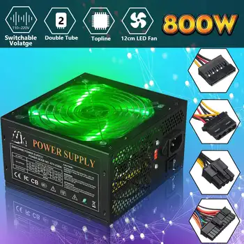 

800W 110~220V PC Power Supply 12cm LED silent Fan with Intelligent temperature control Intel AMD ATX 12V for Desktop computer