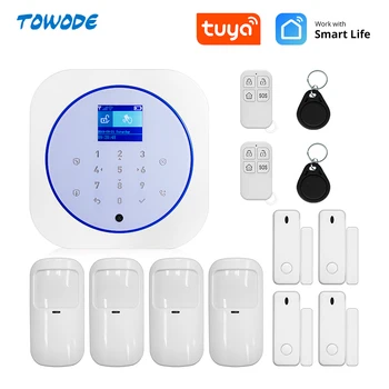 

Towode WiFi GSM Smart Home Alarm System Suite Tuya App Control Wireless House Security Tamper Protection Security System