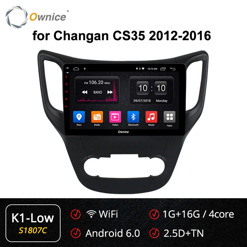 Ownice K1 K2 K3 10," Android 9,0 автомобильный DVD GPS Navi 2 Din Радио стерео плеер для CHANGAN CS35 2G+ 32G поддержка воспроизведения автомобиля 4G DAB - Цвет: S1807 K1-Low