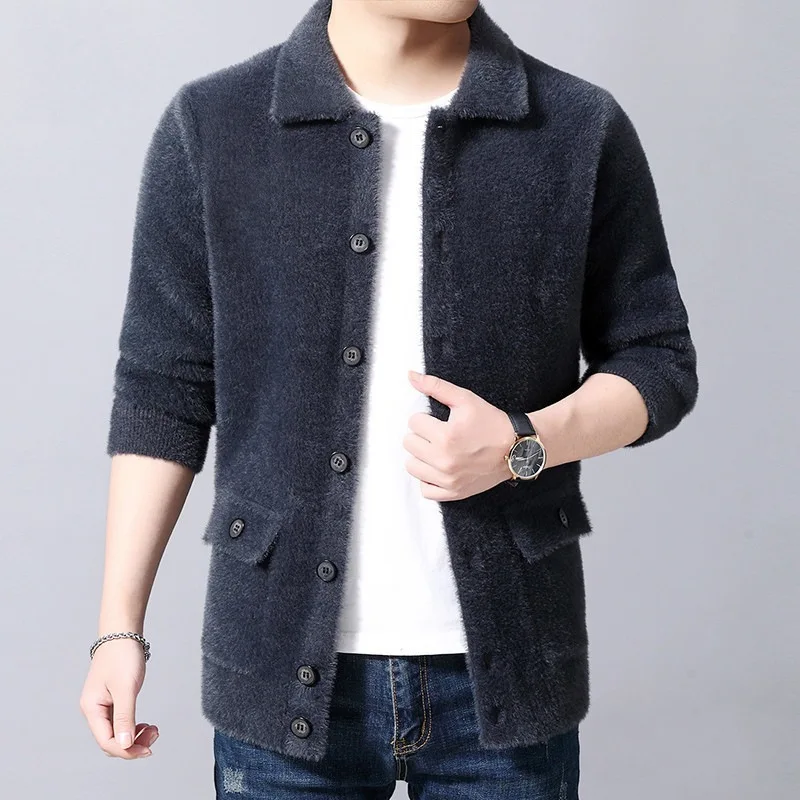 Reviews 2019 Brand clothing Men keep warm in winter slim fit Mink wool Jackets/Male High quality Leisure coat Plus size S-4XL