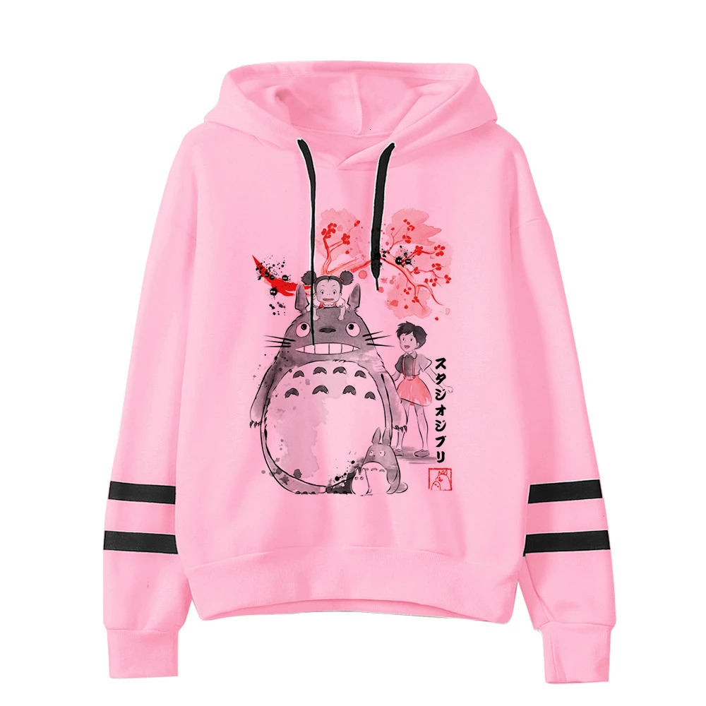Totoro Spirit Out толстовка женская забавная японская мультяшная Розовая Толстовка каваи Харадзюку капюшон уличная женская одежда - Цвет: 10