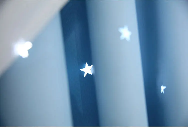 New Style Hollow out Star Curtain High Shade Fabric Curtain Window Screen Double Layer Stars Curtain Finished Product Customizab