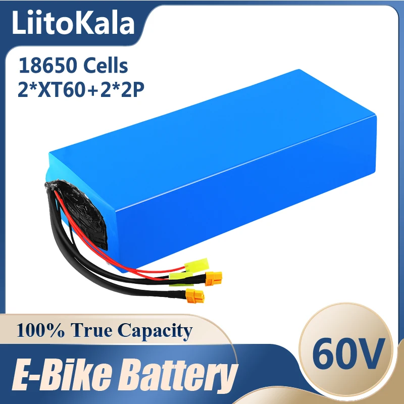 LiitoKala 60V ebike battery 20Ah 30Ah 40Ah 50Ah lithium ion battery electric bicycle battery 60V 1800W electric scooter battery
