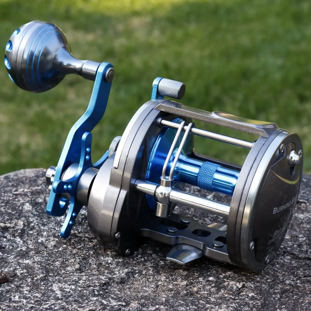 Sougayilang Saltwater Fishing Reels Cast Drum Wheel Trolling Reel Full Metal Boat Saltwater Reel-Right HandOcean Fishing Reel