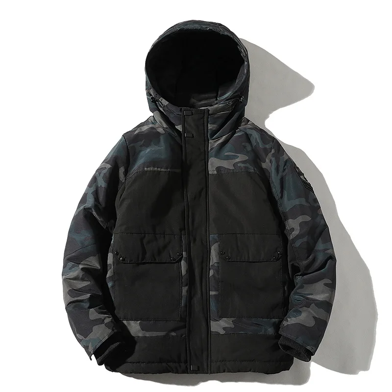 KENNTRICE Streetwear Winter Jacket Men Camouflage Tactical Jacket Warm Cotton Coat Man Bomber Jacket