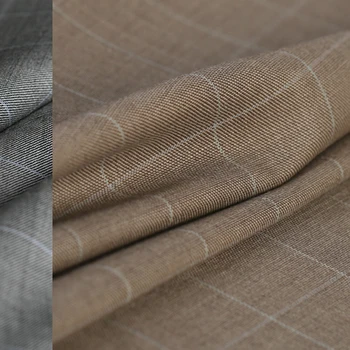 

150CM Wide 275G/M Thin Gray Coffee Color Wool Fabric for Spring and Autumn Suit Dress Outwear Jacket E1315