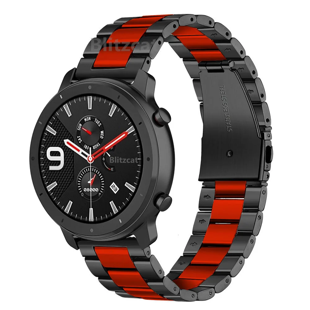 Ремешок для наручных часов из нержавеющей стали сменный металлический браслет для AMAZFIT GTR 47 мм/Amazfit Stratos 2 2S Pace Smart Watch Band