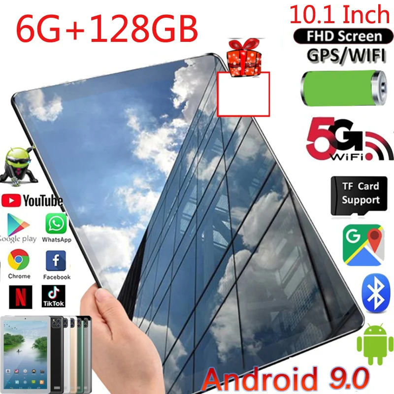 2022 новый обновленный планшет Android 9 0 10 1 дюймов 6G + 128 Гб Wifi с двумя Sim-картами