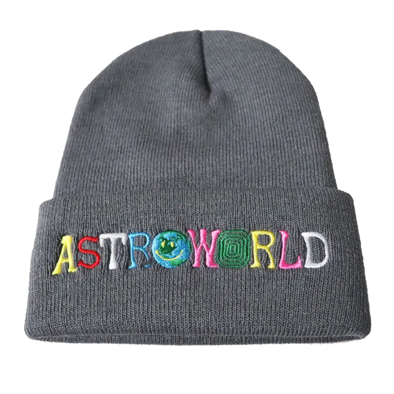 Зимняя Лыжная шапка унисекс ASTROWORLD wish you here, шерстяная вязаная шапка с вышивкой, регулируемая теплая шапка для папы, шапка в стиле хип-хоп