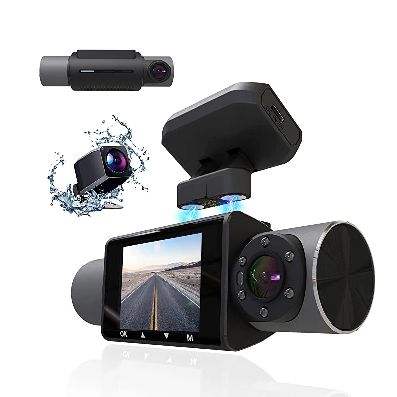 Видеорегистратор Aolbea 3 канала с ИК-подсветкой ночным видением FHD 1080P