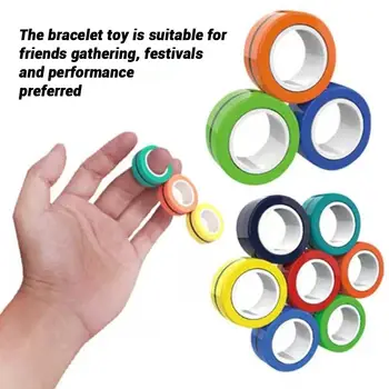 

FinGears Magnetic Rings Anti-stress FinGears Magnetic Rings For Autism ADHD Anxiety Relief Focus Kids Decompression Fidget Toys