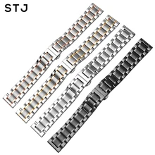 Бренд STJ, ремешок для часов из нержавеющей стали, металлический ремешок 13 мм, 14 мм, 16 мм, 18 мм, 20 мм, 22 мм, 24 мм, браслет для часов, черный, серебристый, розовое золото