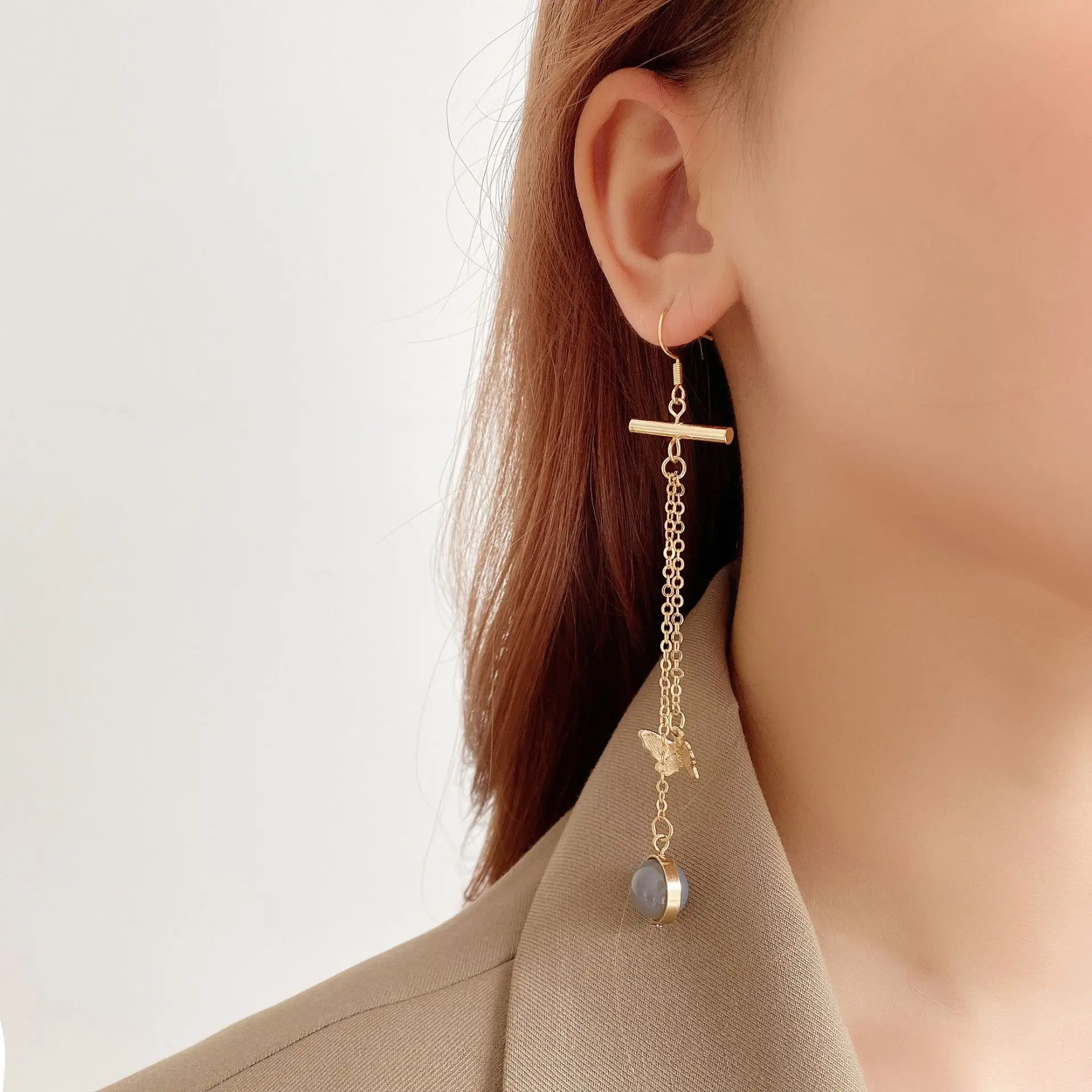 Lucky Tendencias Colgadores Largos Coreanos Pendientes De En Lucky Tendencias Colgadores Largos Coreanos Pendientes De En