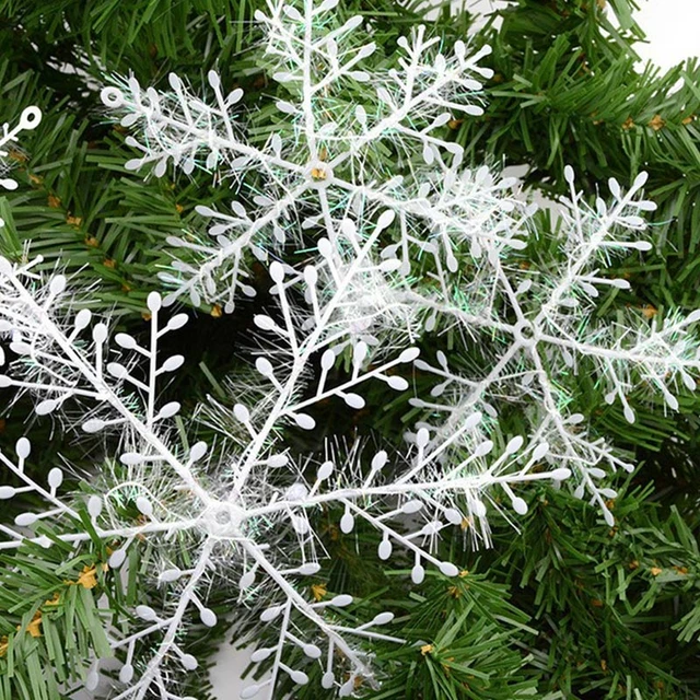 100pcs/pack) 15mm White Pearl Resin Snowflake Simulated Plastic Snowflakes  Decorative Christmas Tree Hanging New Year Party - AliExpress