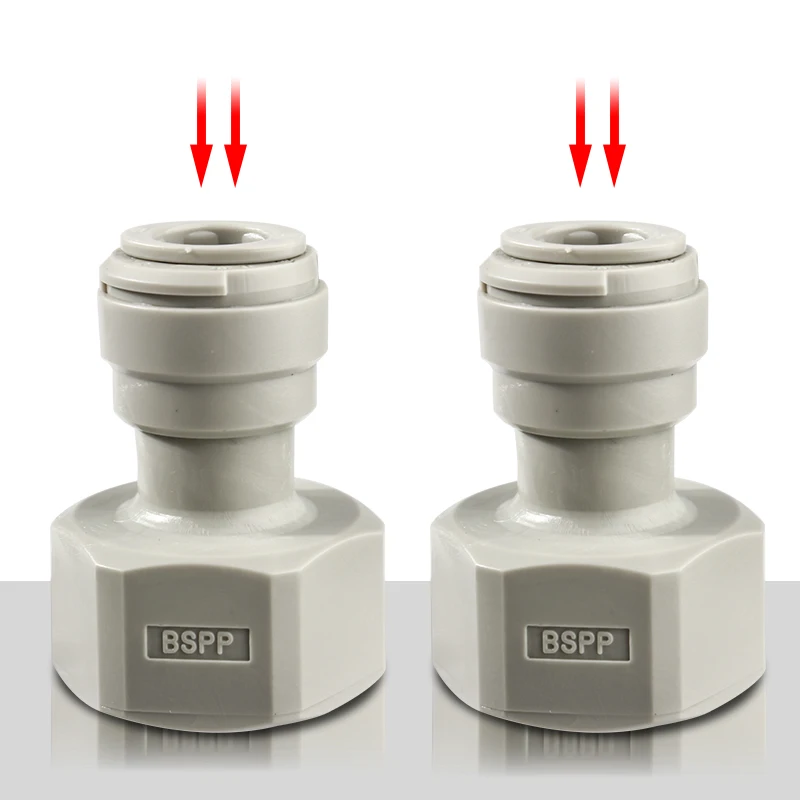 2Pcs 3/8(9.5mm) Push In Fittings To 5/8 1/2 3/4 Thread Female Adapter Plastic Quick Connector Joint For Keg Coupler Tap Shank