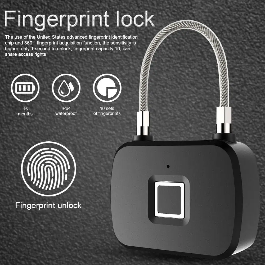 

L13 Smart Fingerprint Lock Waterproof Digital Lock Travel Suitcase электронный замок for Backpack Candado Con Huella Digital
