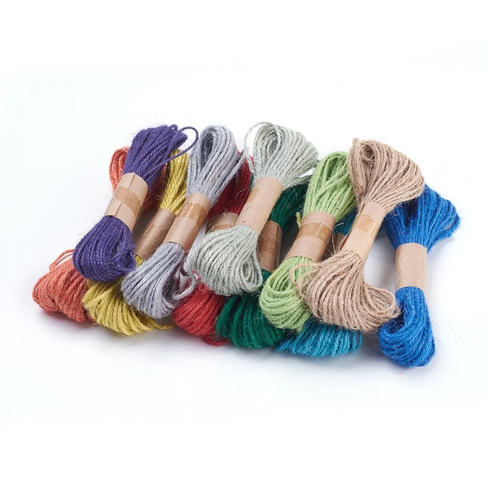 

2mm Jute Cord Natural Jute Twine Macrame String Rope for Jewelry Making DIY Crafts Decor Gift Wrapping Thread Ribbon 10 Bundles