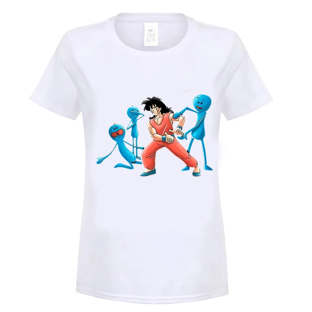 Mr. Meeseeks Dragon Ball Z забавная ТВ футболка унисекс Yamcha 2Xl 3Xl 4Xl 5Xl футболка - Цвет: women white