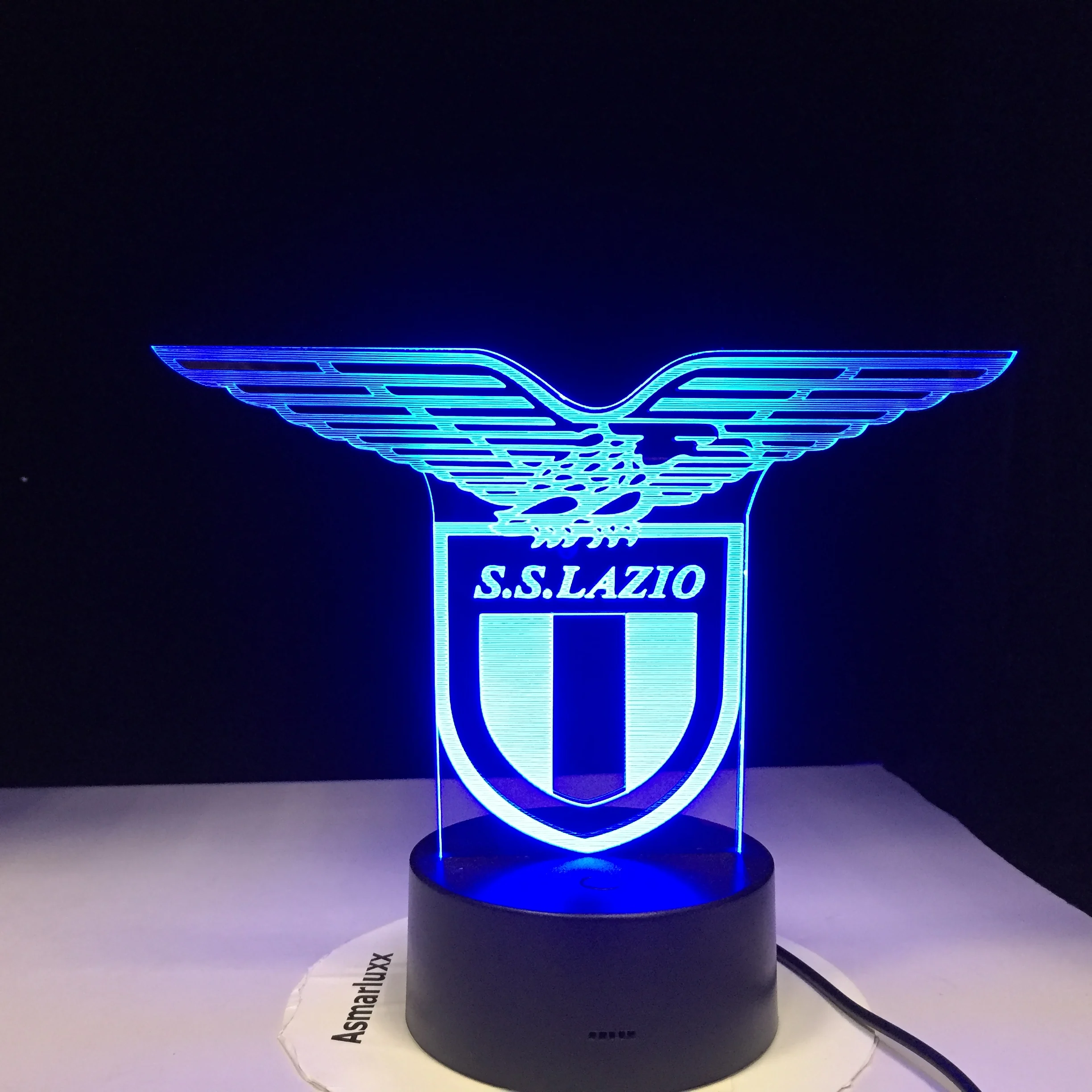 Ss Lazio Italian Club 3d Led Night Light Lamp Touch Sensor 7 Colors Changing Office Club