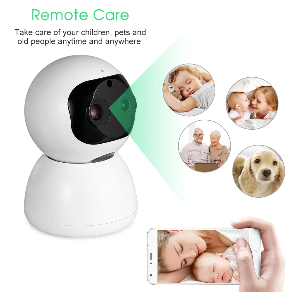 1080P IP Камера Беспроводной смарт-камера с Wi-Fi 2 двухстороннее аудио обнаружения движения в помещении Поворотная камера с увеличительным объективом с приложением Управление камера-няня