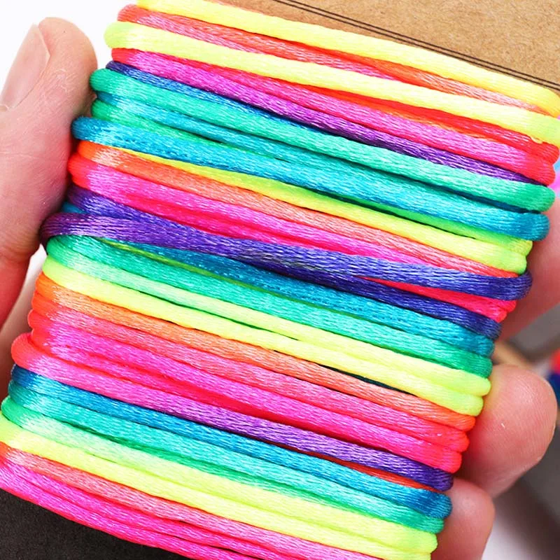 5 ярдов 2,5 мм разноцветный градиент ручной веревочки плетеный провод DIY Свадьба День рождения Свадебные украшения из ротанга подарочная упаковка букета