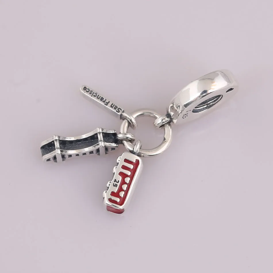 Authentic S925 Silver Pendant Bead Charm for Women Bracelet Bangle San Francisco Highlights Dangle DIY Jewelry 2