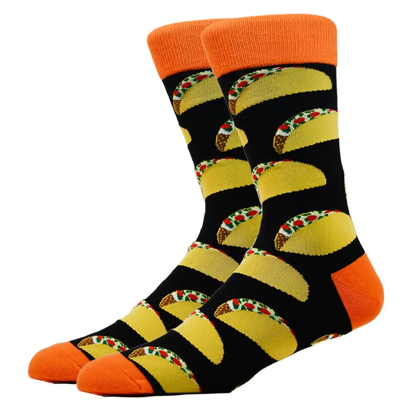 Burger Pizza Sushi Males Socks Fashion Cute Series Korean Harajuku Cartoon Funny Women Happy Cotton Cool Middle Tube Socks