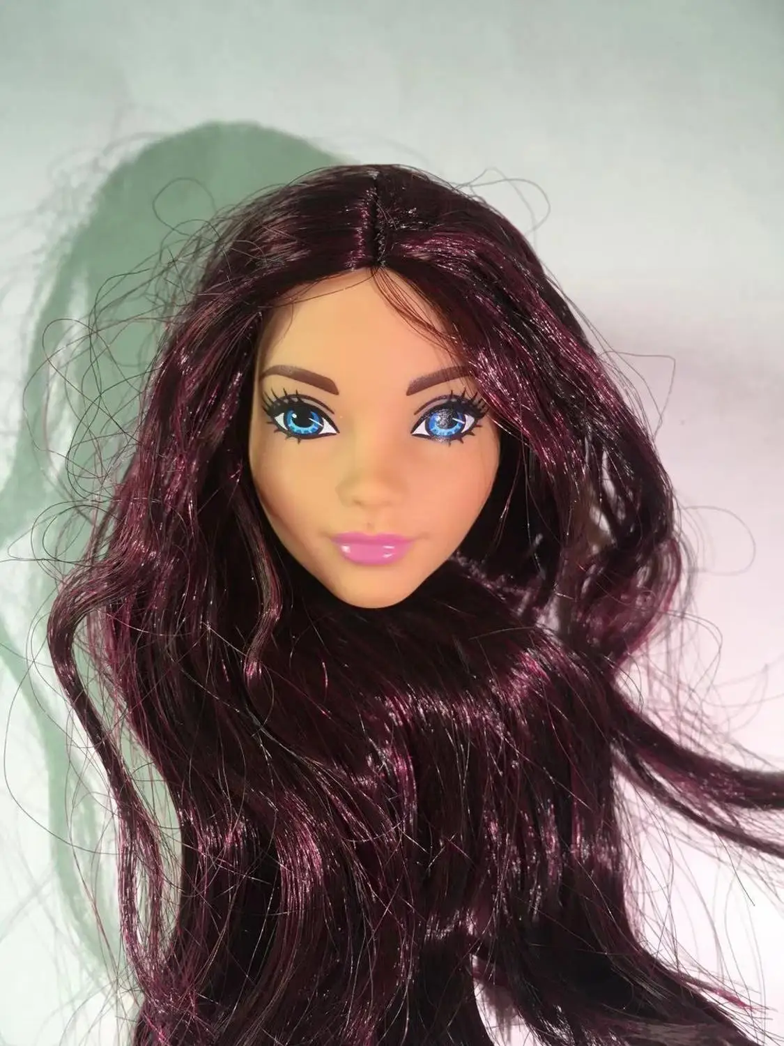Новая редкая кукла принцесса голова игрушки чудо леди Азия лицо черная Дамская ямочка лицо Хороший макияж куклы головы аксессуары DIY игрушки части