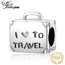 JewelryPalace я люблю путешествовать Чемодан Шарм бисера Fit Браслеты 925 пробы Серебряный бисера Шарм модные женские туфли ювелирные изделия DIY
