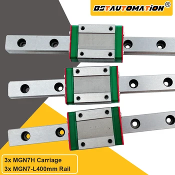 

7mm Linear Guide MGN7 Linear rails 400mm guide with MGN7H Linear carriage block for cnc parts 3d printer