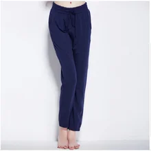 Весна осень женские хлопковые брюки для сна женские темно-синие брюки Ночная Пижама для сна Женская плотная пижама брюки XL