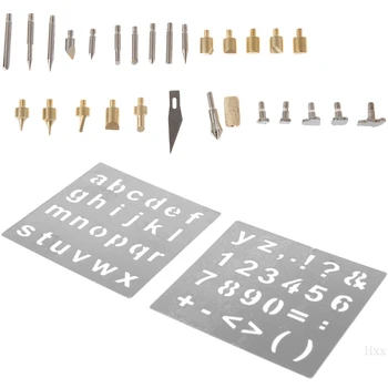 

New 28pcs/Set Wood Burning Pen Tips Stencil Soldering Iron Work Carving Burner Tool