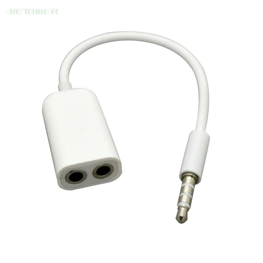 3 5mm Earphone Headphone Male 1 to 2 Dual Female Y Splitter Stereo Audio Cable Adapter Jack for iPod iPhone iPad 200pcs