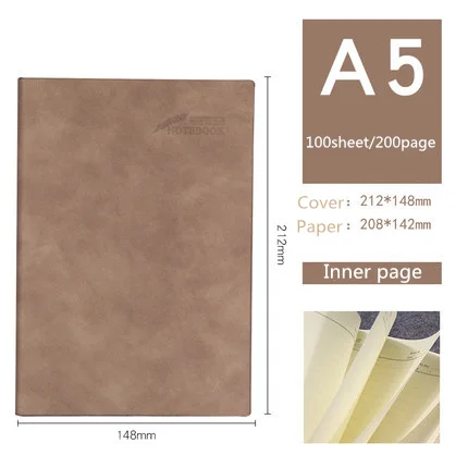 A 200 line pages Bullet Journal, блокнот, канцелярские товары, кожа, деловая запись для совещаний, А5, бумажный блокнот, для ежедневников, для школы, для офиса - Цвет: A 200 line pages