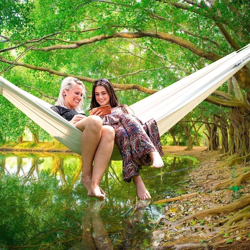 Swing-Bed Hammock Hanging Chair canvas Fabric Patio Single Double-Hammock Travel Outdoor Camping Hiking Garden Furniture outdoor furniture discount