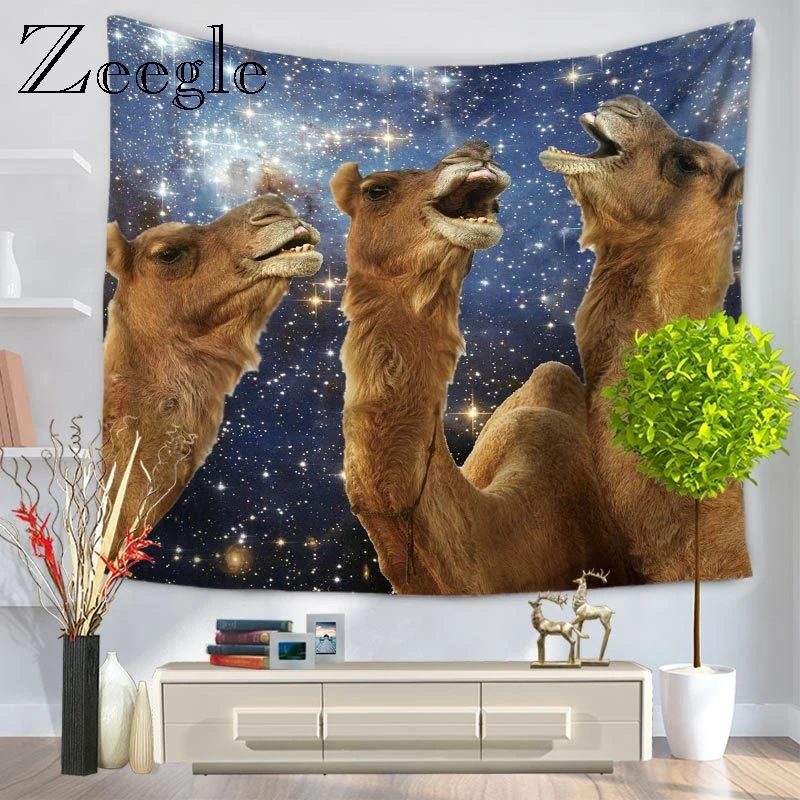 Zeegle Animal Printed Tapestry Wall Hanging Tapestries Bedspread Picnic Bedsheet Blanket Microfiber Home Decor
