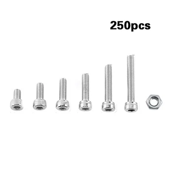 

Practical 250pcs M3 A2 Stainless Steel Allen Bolts With Hex Nuts Screws Assortment