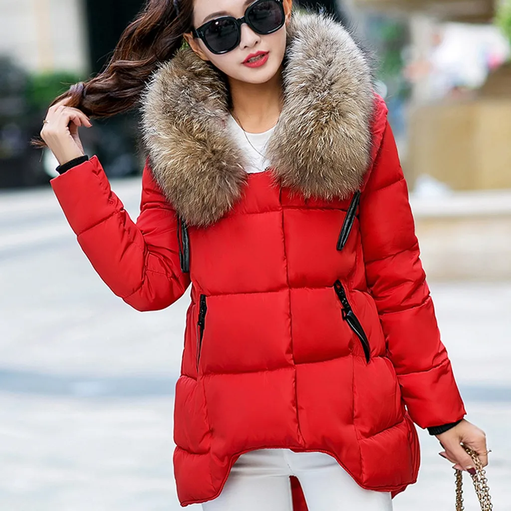 Зимнее женское теплое пальто стиль Модное осеннее пальто с капюшоном из плотного хлопка с длинными рукавами повседневные свободные женские парки