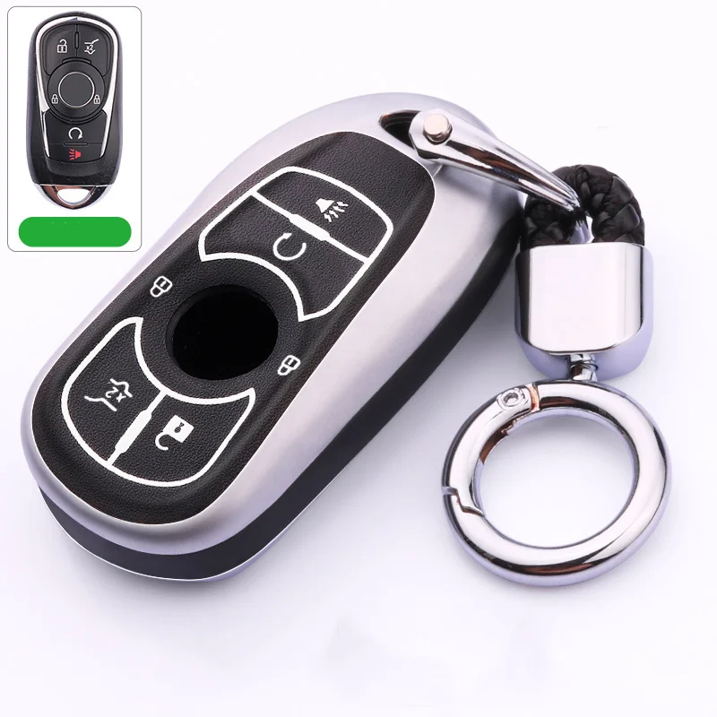 Красивый цинковый сплав светящийся силикагель Автомобильный ключ защитный чехол полное покрытие для Buick ENCORE ENVISION Лакросс авто аксессуары - Название цвета: G-silver