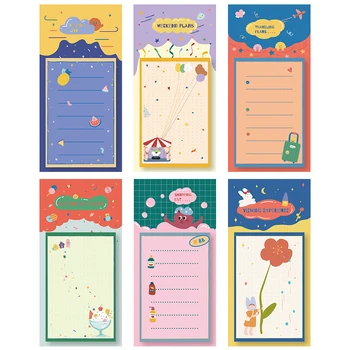 

24 Pcs/Lot Cute Planet Sticky Notes Shopping List Travel Weekend Plan Memo Pad Adhesive Planner Agenda Journal Note School F307