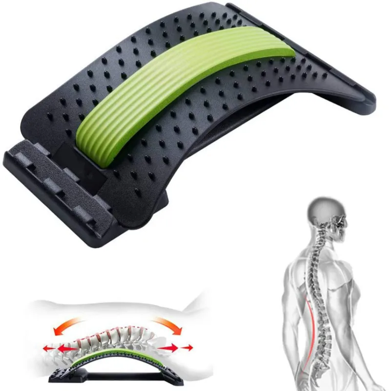 Back Stretch, Multi-level Lumbar Back Equipment Massager Magic Stretch for Pain Relief, Relaxation Spine Stretching Device