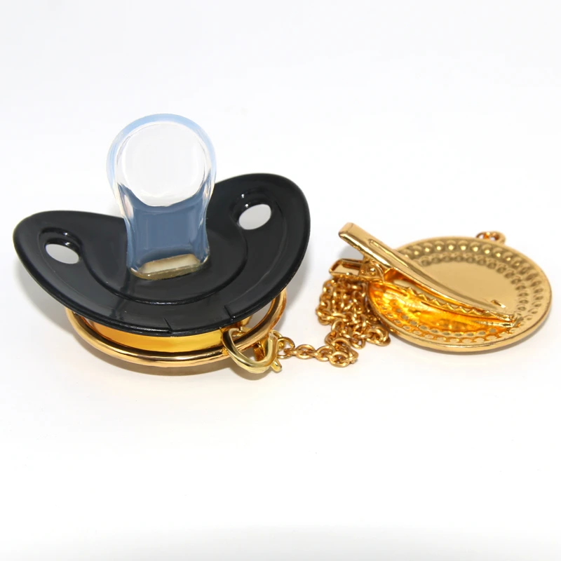 Bling Bling Pacifier and Pacifier Chain Set Unique Name Initials Letter B Dummy Soother