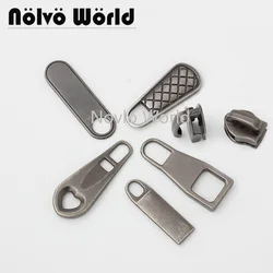 5-20-100 pieces 3# zipper pull 5# metal zip slider Old Silver Nylon Coil Metal Zipper Puller Slider Zip Pull Sewing