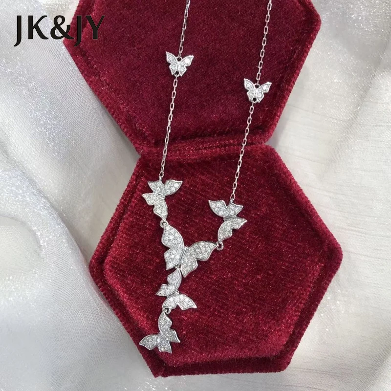 Подвеска-бабочка JK &amp JY из белого золота 18 карат с натуральными бриллиантами